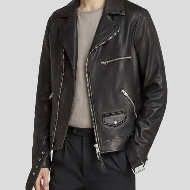 올세인츠 램스킨 라이더재킷