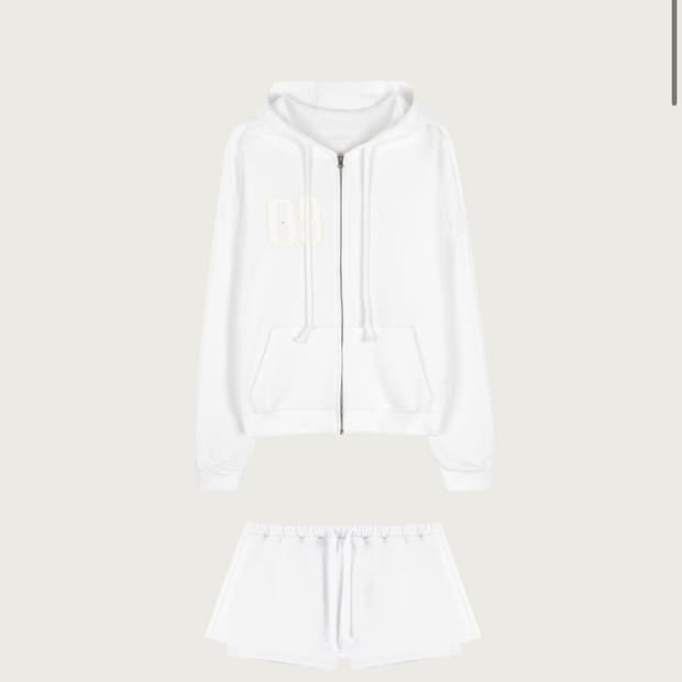 클리시어 넘버링 후드 09 Numbering Skirt Set 화이트