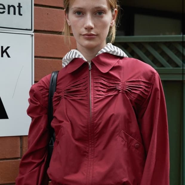 Pesto pintuck bomber jacket