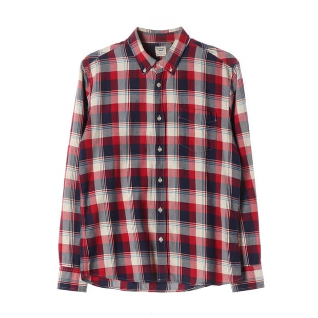 폴햄 플래넬 체크 셔츠 레드 L