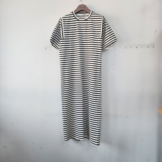 질샌더 스트라이프 롱 원피스