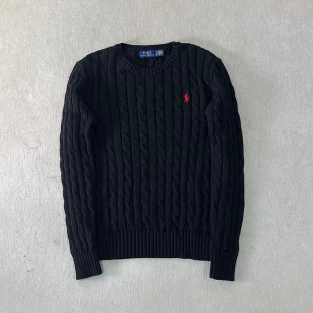 W 95 폴로랄프로렌 블랙 꽈배기 니트