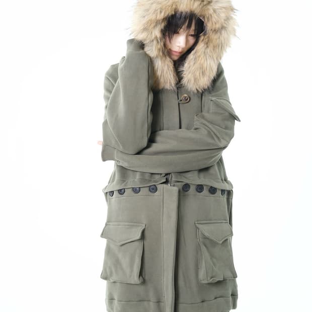 오스하이 oshigh 투웨이 퍼 후드집업 카키