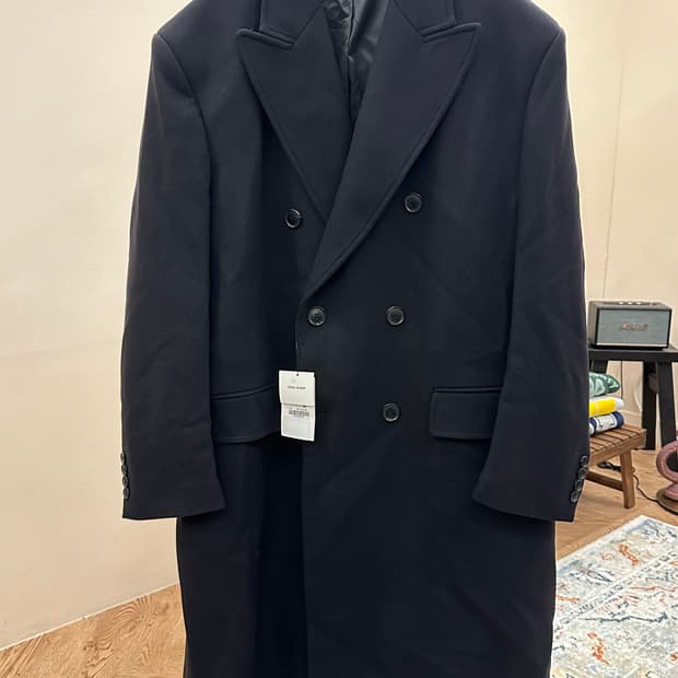 [새제품] 자라 울 더블코트, 폴로코트 블랙 XL