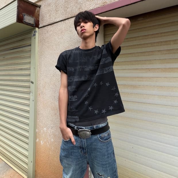 Washed Star Banner Street Tee