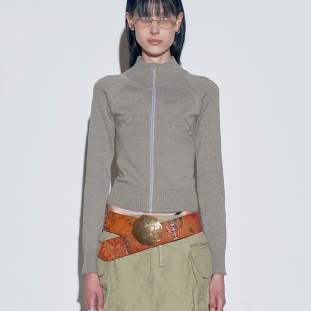 스컬프터 Holy Knit Zip-Up Gray