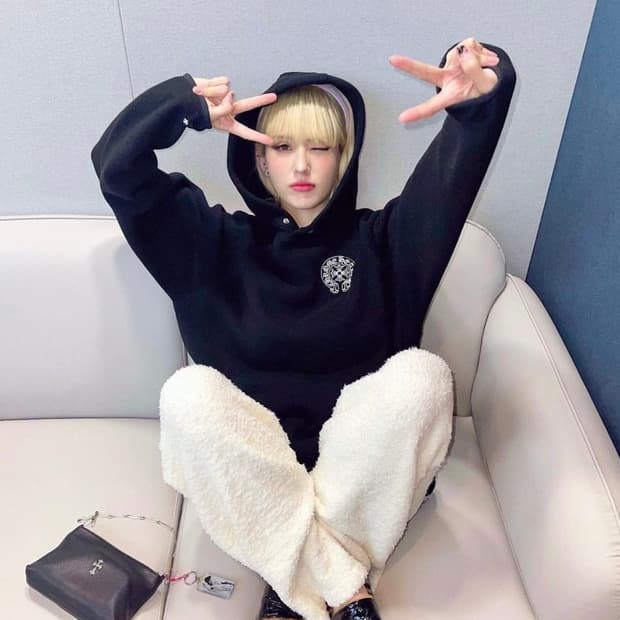[XL] 크롬하츠 홀스슈 후리스 후드 블랙