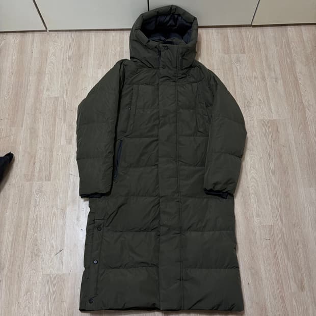 탑텐 남성 덕다운 후드 롱패딩 M/95