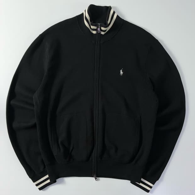 Polo  폴로 랄프로렌 자수 코튼 투웨이 블랙 집업 