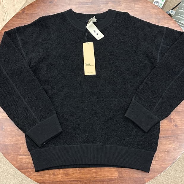[새제품/105] 텐씨 TEN C 울 크루넥 니트 스웨터 블랙 46