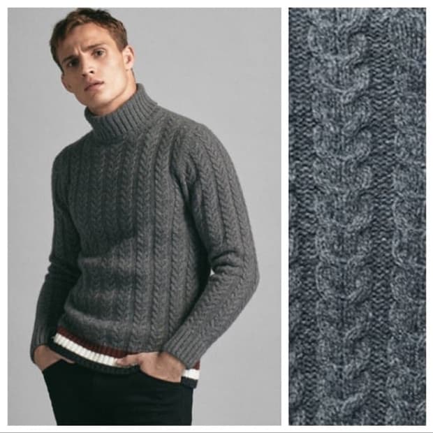 마시모두띠 터틀넥 케이블 니트 L