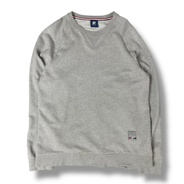 휠라 미니 로고 그레이 맨투맨 105