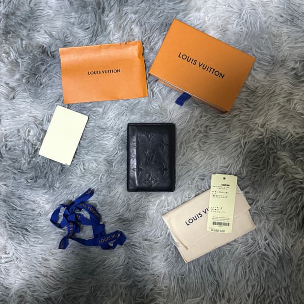 [S급 풀박스] 루이비통 포켓 오거나이저 모노그램 쉐도우 블랙 지갑 급처
