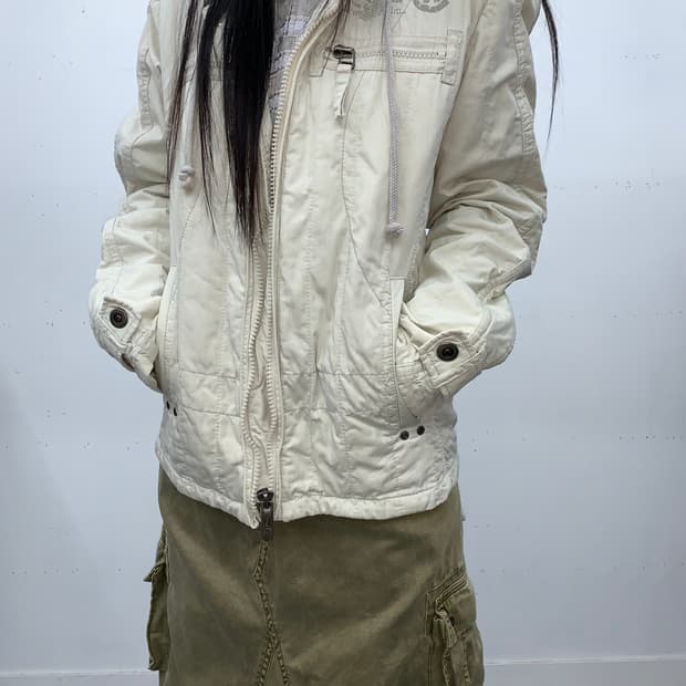 Y2k 밀리터리 후드 자켓