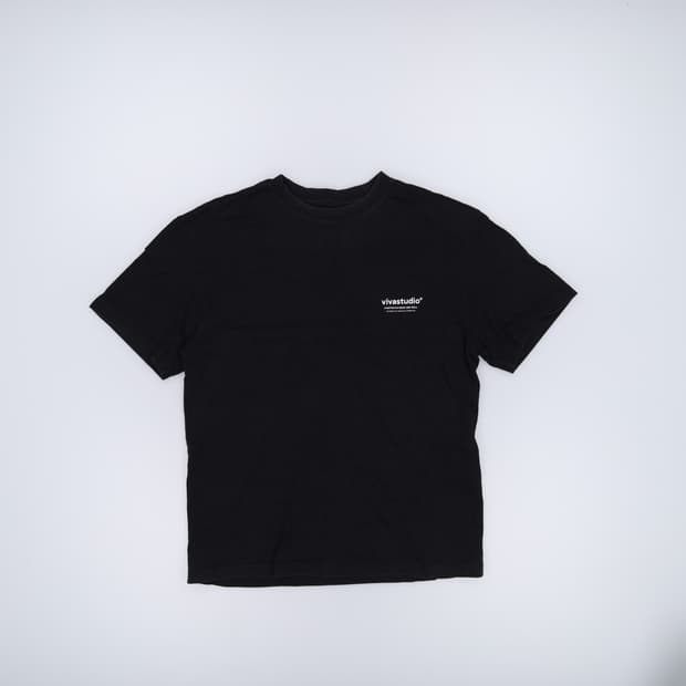 M 비바스튜디오 블랙 반팔 티셔츠 0204M