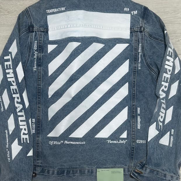 오프화이트 18SS 템퍼레이처 데님 자켓