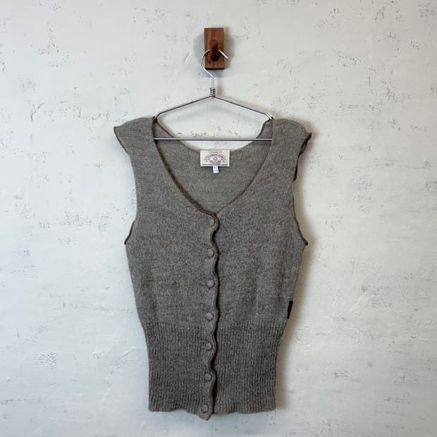 아르마니진 90s 빈티지 버튼 니트 베스트