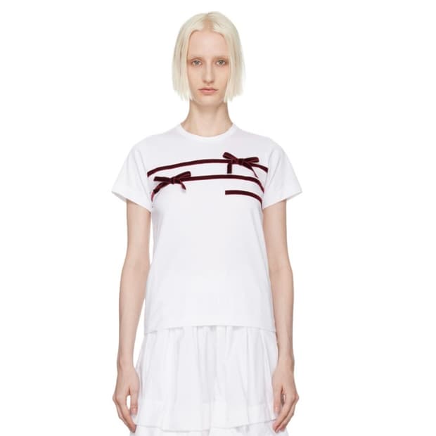 [XS,S,M,L]꼼데가르송 걸 24fw 보우 티셔츠/화이트