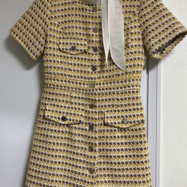 마쥬 maje 옐로우 트위드 원피스