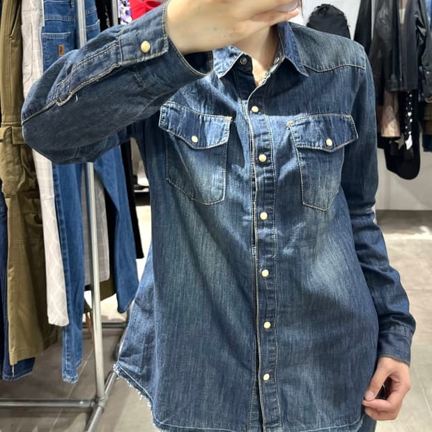 일본 빈티지 웨스턴 데님 셔츠