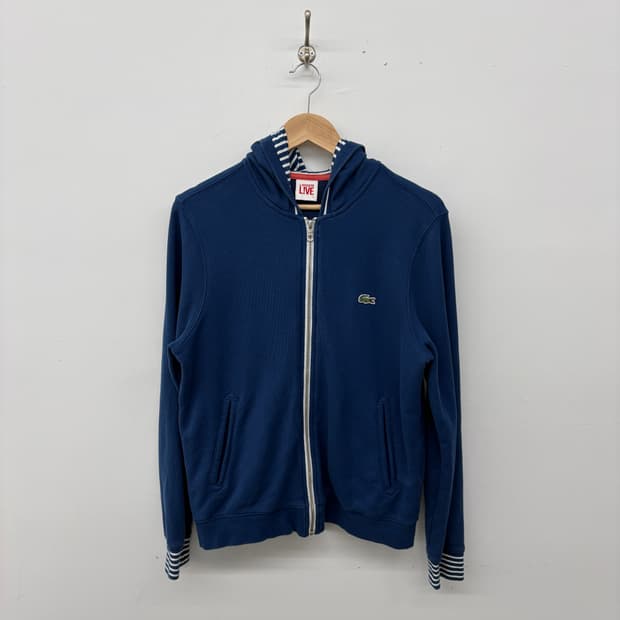 라코스테 라이브 블루 후드집업 여성 L