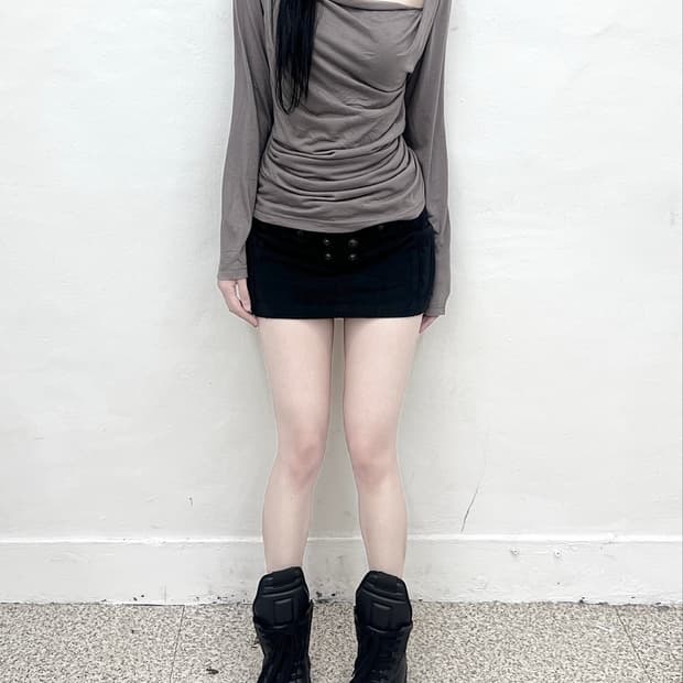 chacoal brown drape long sleeve