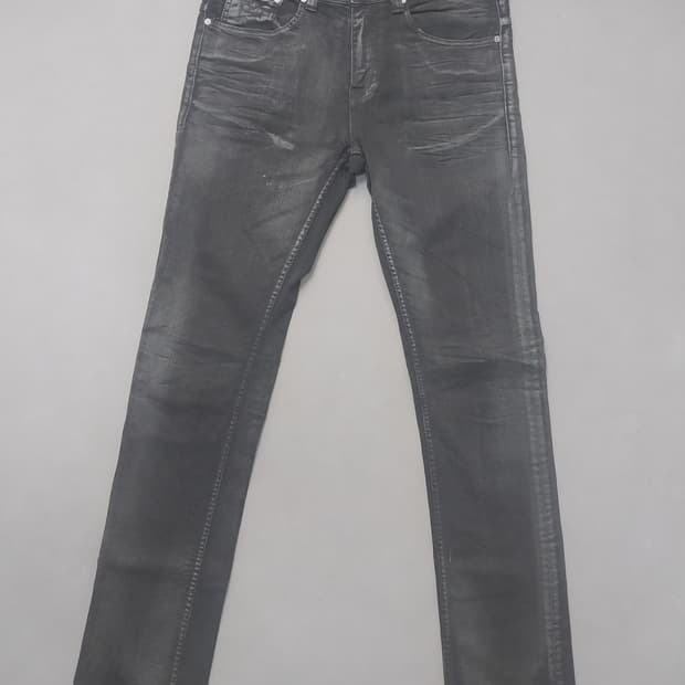 [33] 플랙 진 송치탭 블랙워싱 슬랜더진 쳥바지