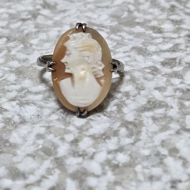 빈티지 쉘 카메오 실버 링
클래식 여성 초상 반지 14호
