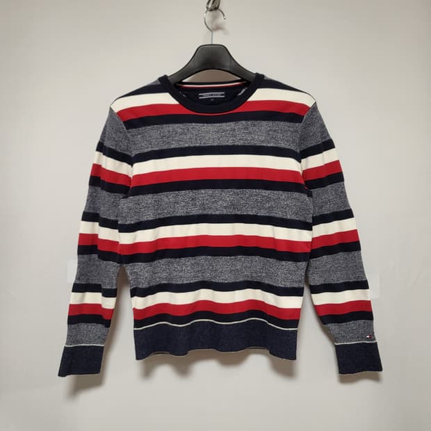 타미힐피거 스트라이프 니트스웨터