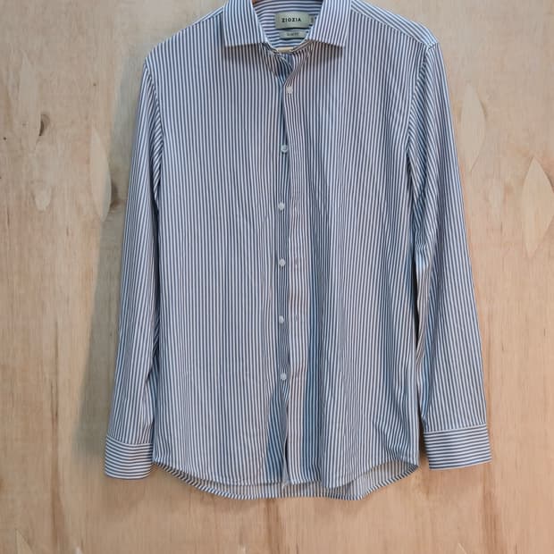 Ziozia 셔츠 블루 스트라이프 slim fit 100