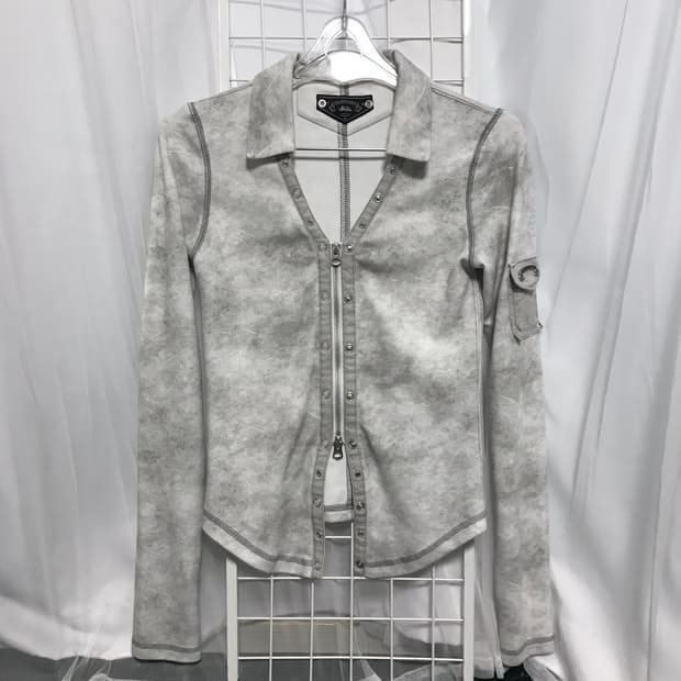 배드블러드  바이퍼 코튼 립 브이넥 카라 집업