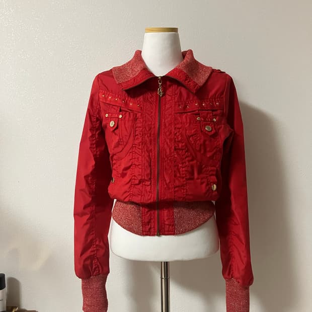 GGPX 지지피엑스 나일론 크롭 항공점퍼 y2k 오네갸루 라떼갸루