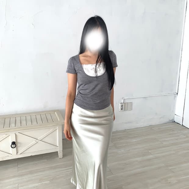 Mint Green Satin Maxi Skirt