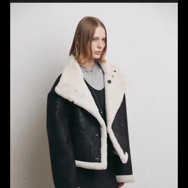 로우타이드 리버시블 무스탕 블랙