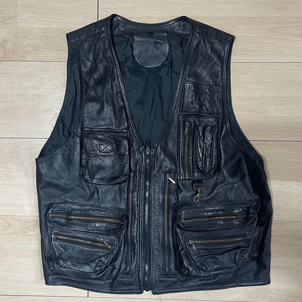 vintage tactical leather vest