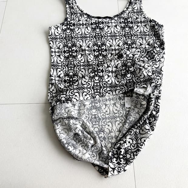 baroque print tank top