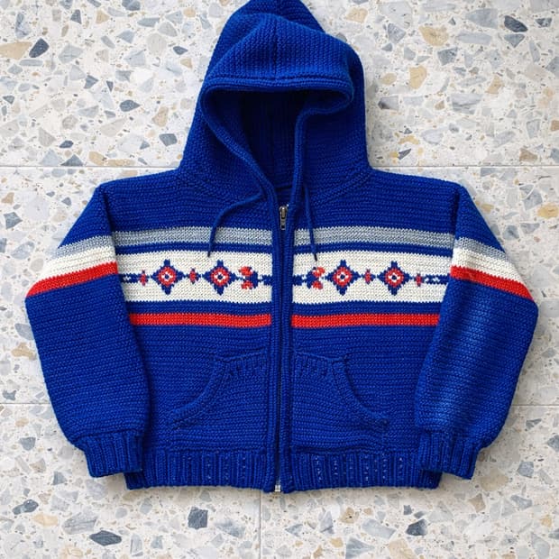 60~70's 빈티지 후드 가디건 우먼