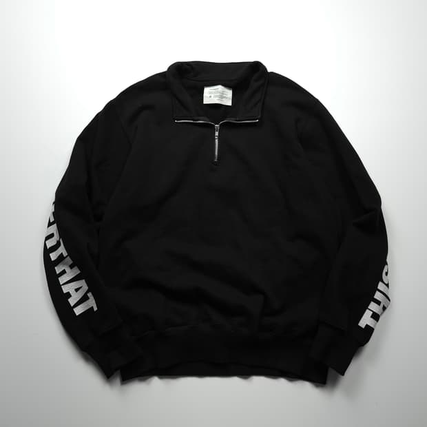 디스이즈네버댓 스펠아웃 헤비 코튼 쿼터집업 스웻 셔츠 (L)