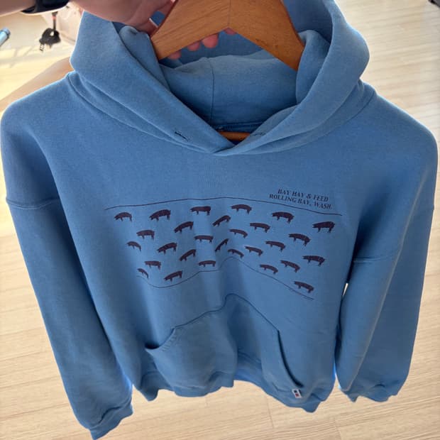 90s 빈티지 러셀 애슬레틱 튜블러 스웻 후디