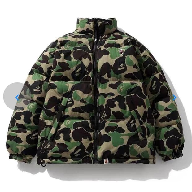 베이프 리버시블 패딩 카모 새상품