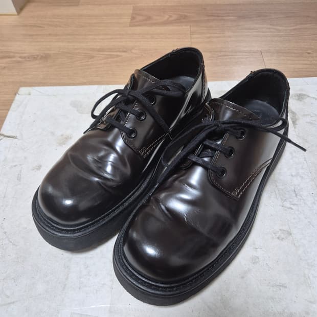 (41)자라 볼륨 리얼 레더 더비 슈즈