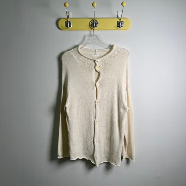 이세이미야케 플랜테이션 아이보리 니트 가디건 M