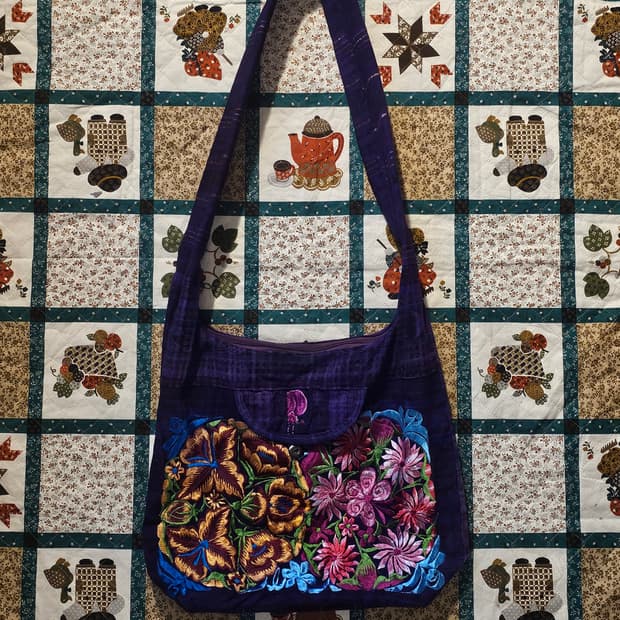 핸드메이드 자수 히피 찐보라 크로스백