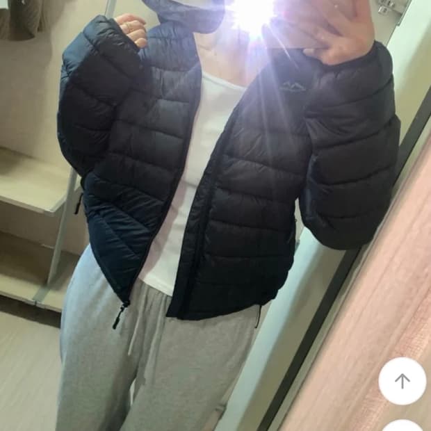 (새상품) 경량 후드 웰론 패딩 점퍼 아웃도어