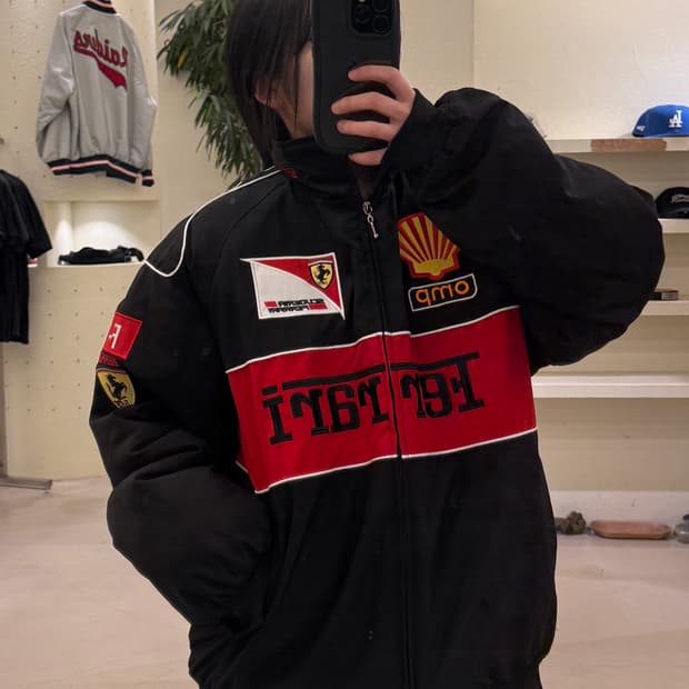 페라리 빈티지 레이싱 봄버 점퍼 자켓 U59