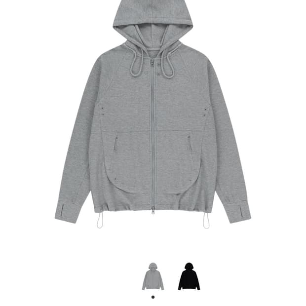 산산기어 서킷 집업 후디 멜란지 그레이(3)