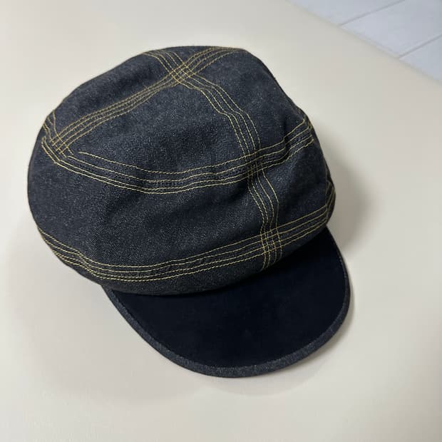 Ca4la 데님 스티치 뉴스보이캡