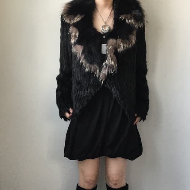 Fur mixed jacket