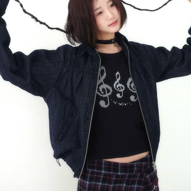 인앤양인하모니 프릴 블루종 데님