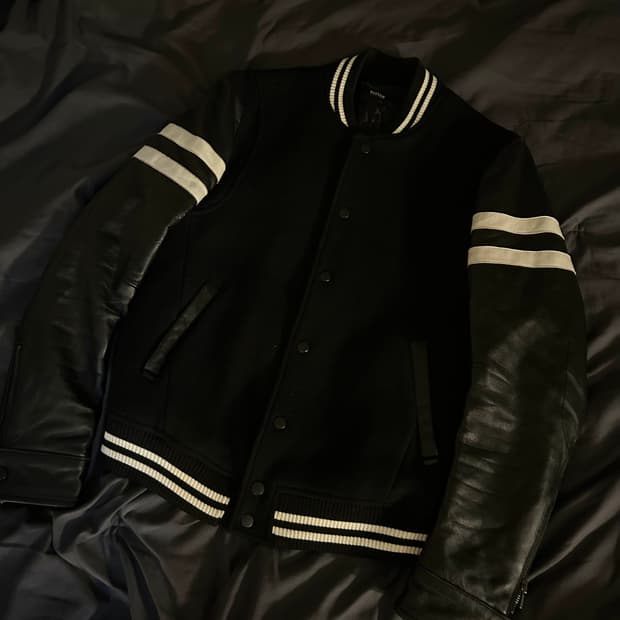 System Sheep Skin Teddy Varsity Jacket